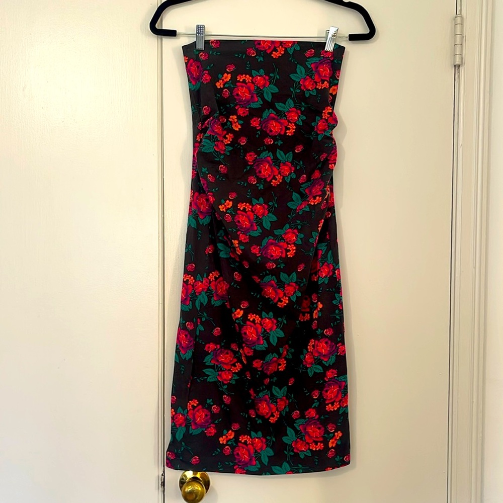 Betsey Johnson Y2K rose print tube dress